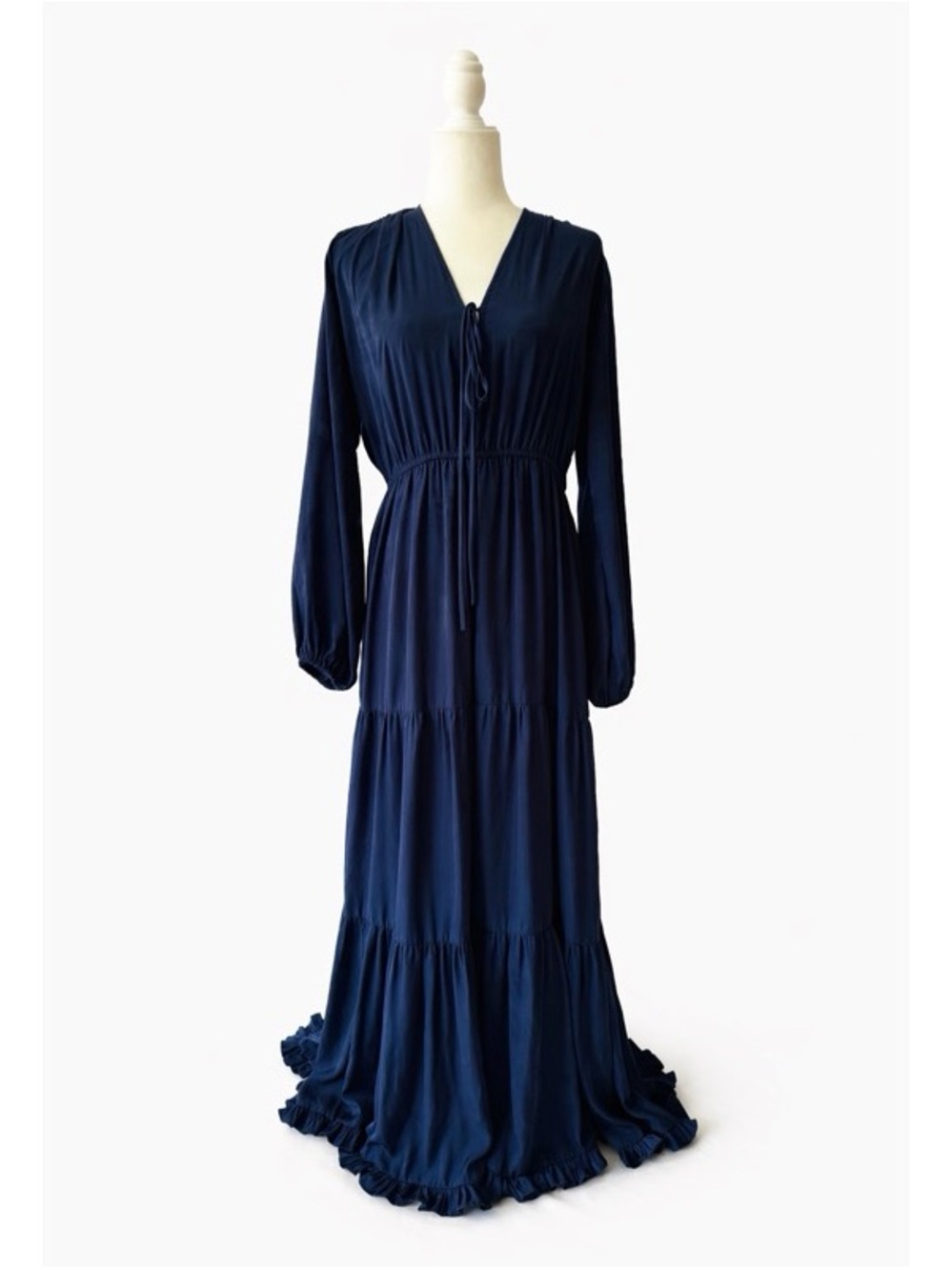 Alicia Bilbao Custom-Made Navy Maxi Dress